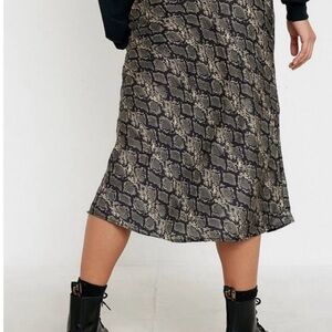 Urban Outfitters Snake Print Midi Skirt